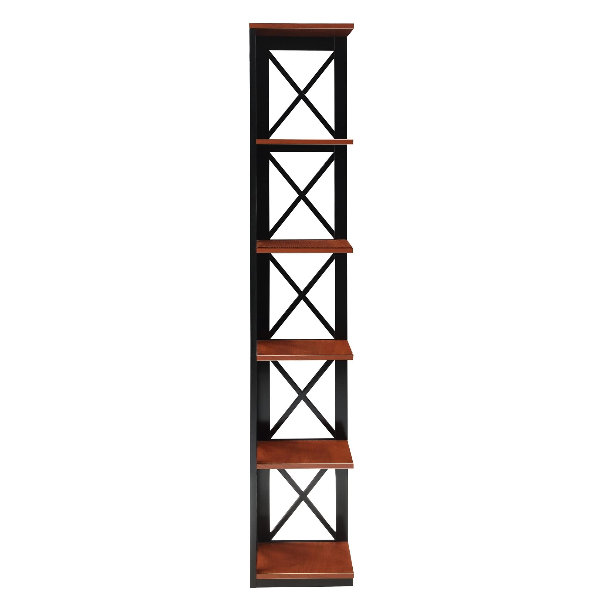 Ergode 5-Tier Oxford Corner Bookcase - Space-Saving Bookshelf for Living Room, Bedroom, Office - Perfect for Organizing Books, Decor & Storage