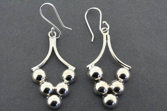 5 Bead Shield Hoop Earrings for Women - Trendy Dangle Statement Jewelry for Parties, Weddings & Everyday Wear