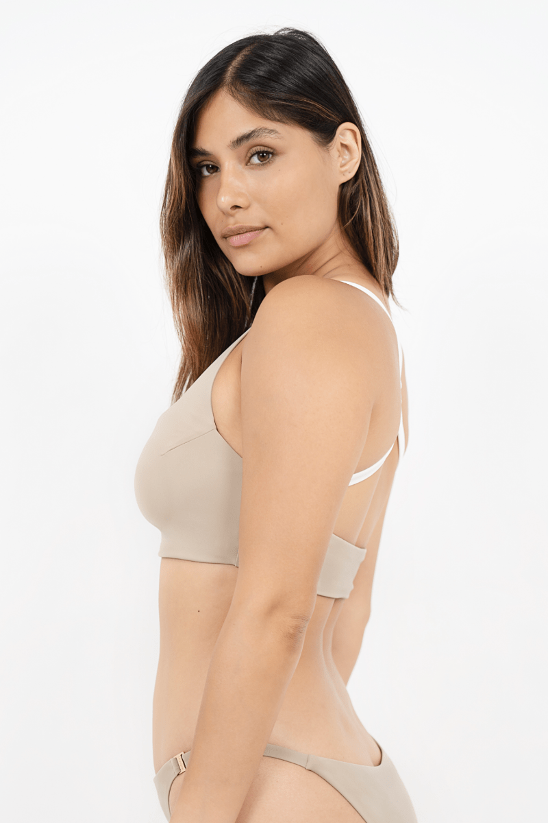 Crete Econyl® Cross Back Bikini Top - Sustainable Swimwear for Women | Perfect for Beach, Pool & Summer Vacations