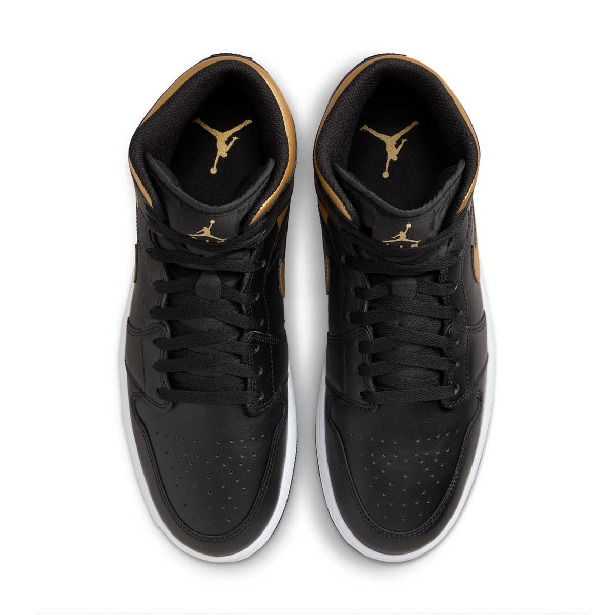 Air Jordan 1 Mid 'Black Metallic Gold' Basketball Shoes - Men's High-Top Sneakers for Streetwear & Casual Style | Perfect for Basketball, Gym & Everyday Fashion