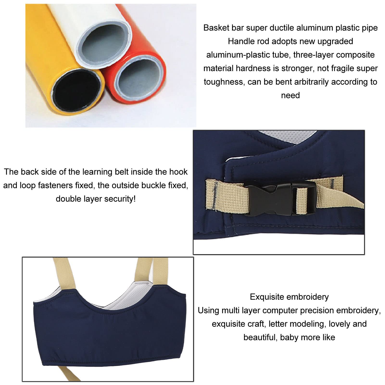 **Adjustable Soft Breathable Baby Walking Harness for Toddlers 7-24 Months - Safe & Comfortable Infant Walker Helper (Dark Blue) - Perfect for Learning to Walk, Outdoor Adventures & Travel**