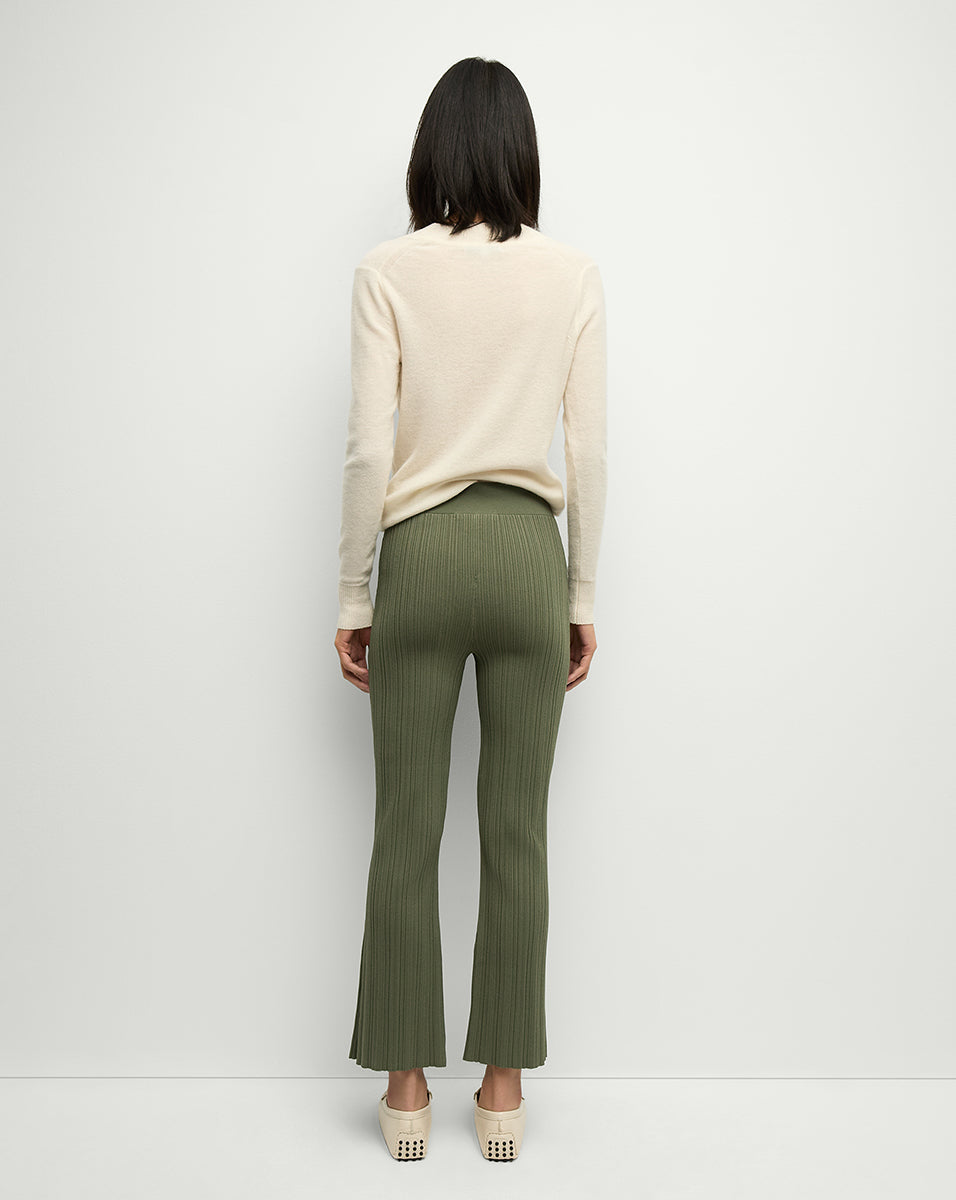 Massaro Rib Knit Pants for Women - Stretchy Comfortable High Waisted Lounge Pants - Perfect for Yoga, Workout & Home Relaxation