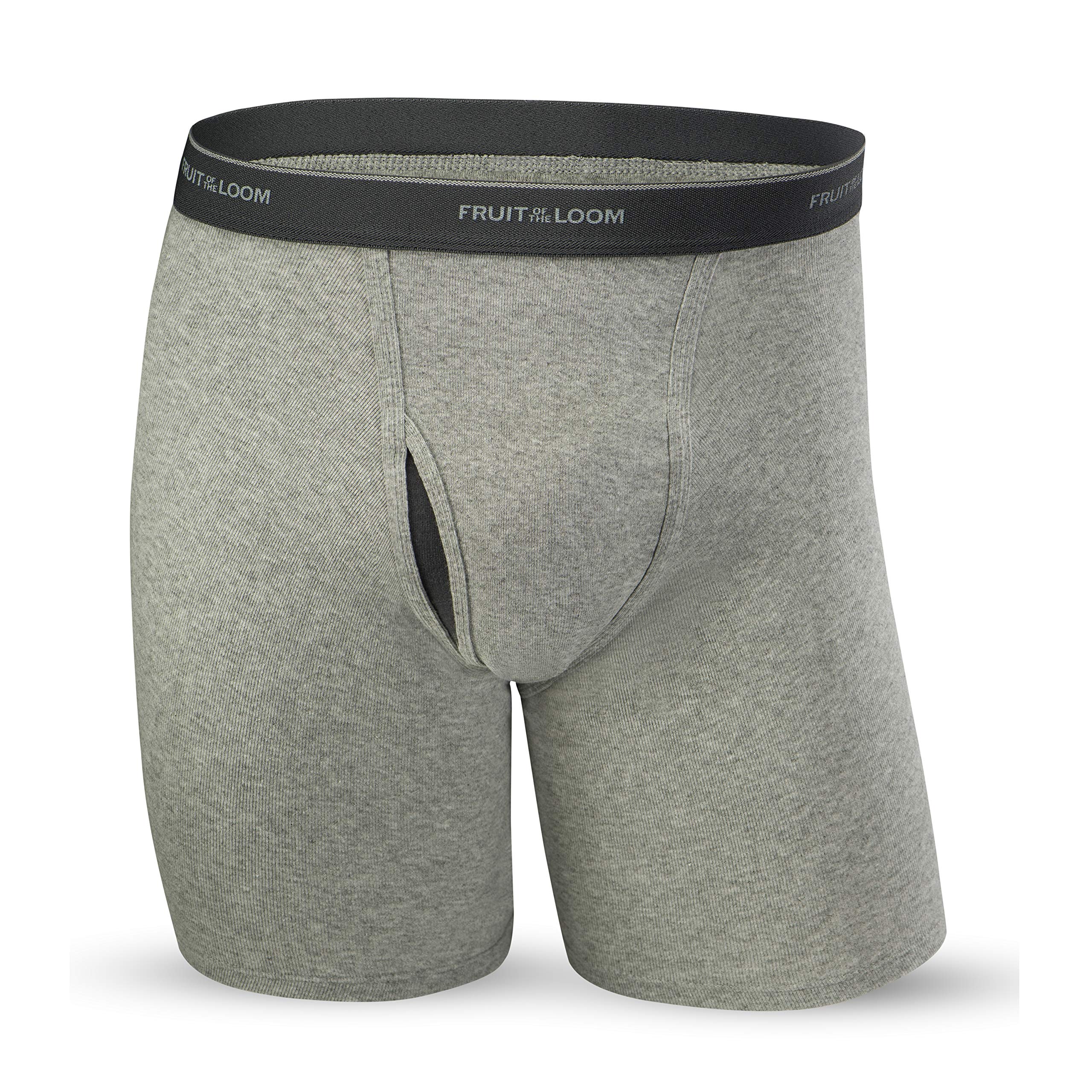 Fruit of the Loom Men's No Ride Up Boxer Briefs - Comfortable Cotton Underwear for Everyday Wear, Workout & Sports