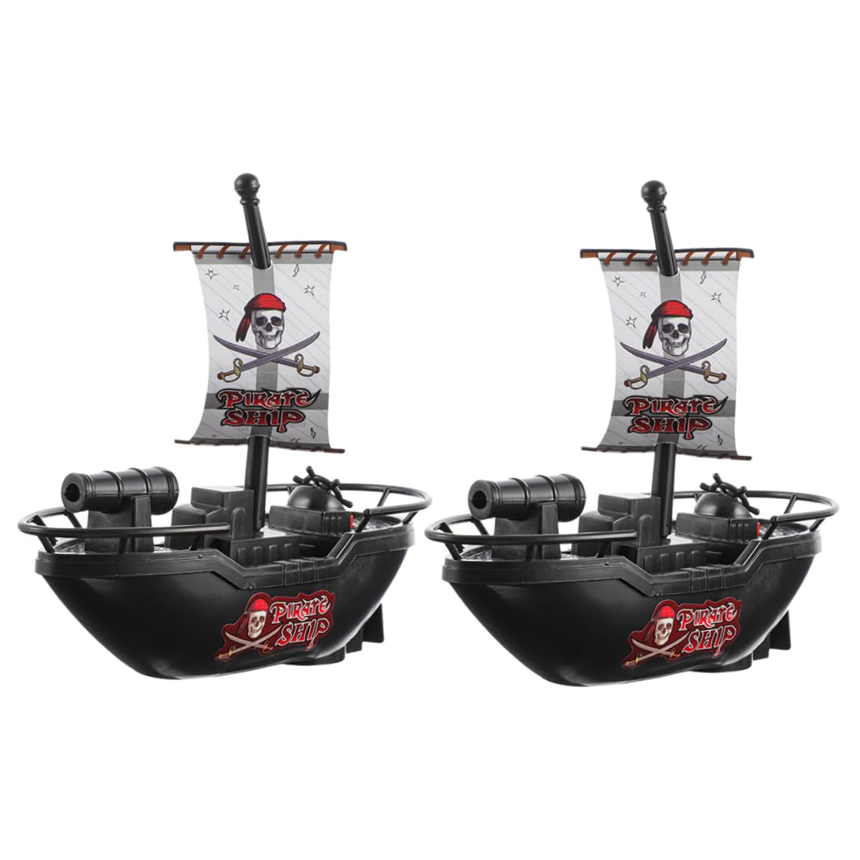 UPKOCH 8 Pack Electric Pirate Ship Toy Boats for Kids - Water Play, Pool & Beach Toys with Colorful LED Lights (AA Battery Powered) - Perfect for Outdoor Play, Birthday Gifts & Bathtime Fun
