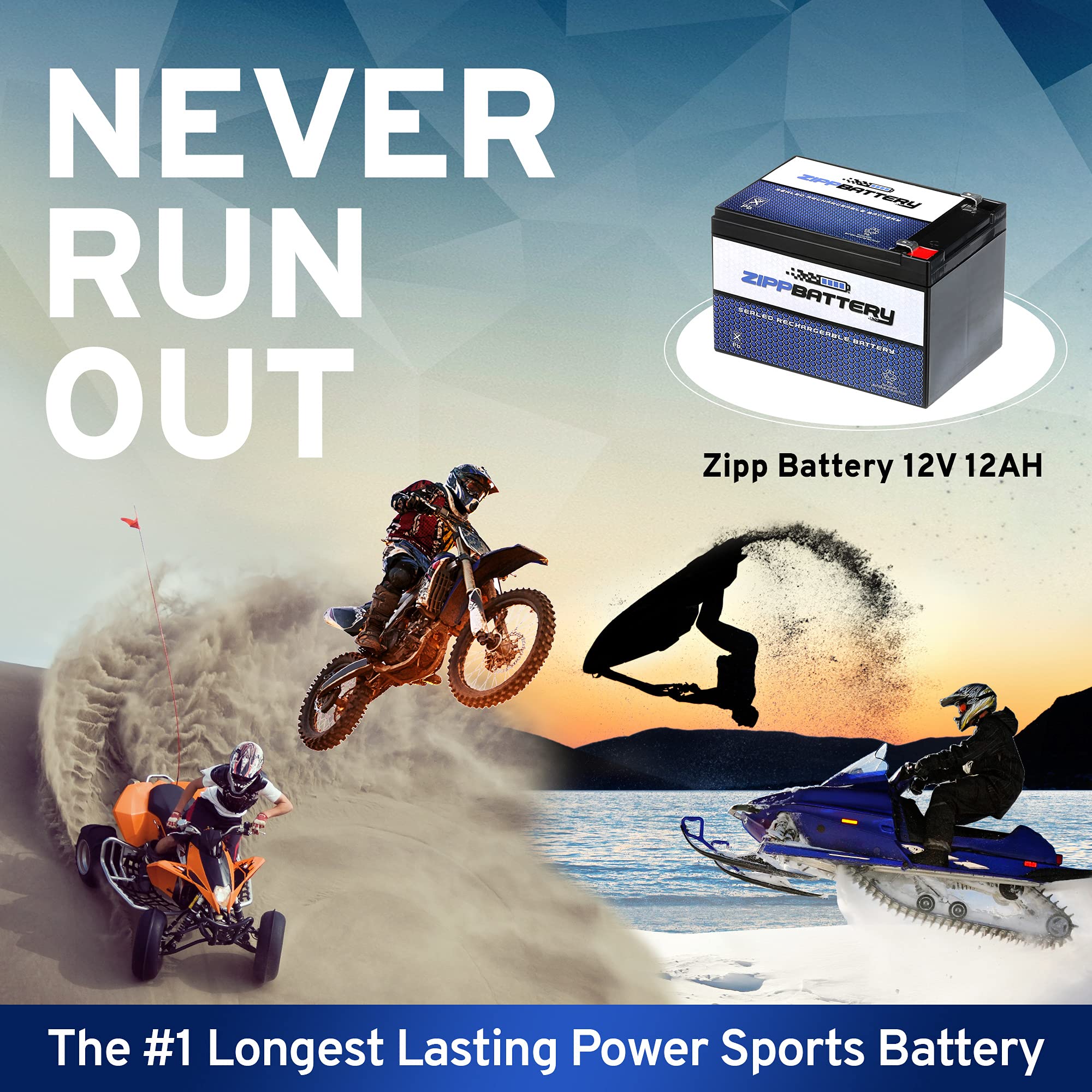 12V 12AH 144W Sealed Lead Acid (SLA) Rechargeable Battery with T2 Terminals - Perfect for Solar Power Systems, Emergency Backup, Electric Scooters & Mobility Devices by Zipp Battery