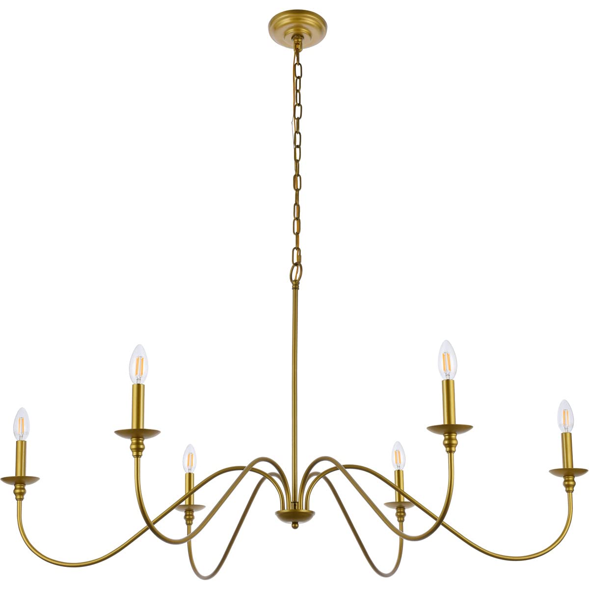 Elegant Rohan Collection 6-Light Chandelier - Modern Crystal Ceiling Light Fixture for Dining Room, Living Room & Bedroom - Luxury Home Decor Lighting