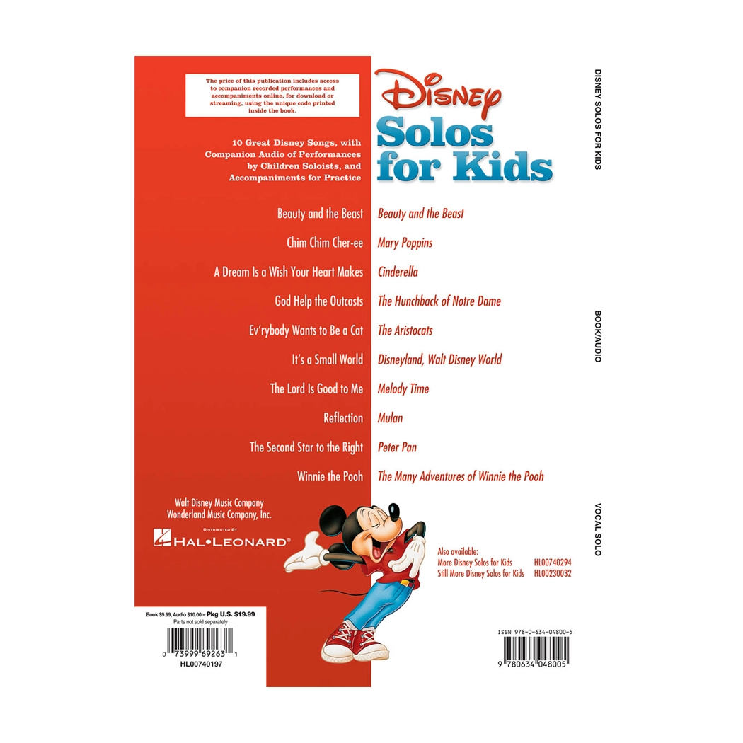 Disney Kids' Solo Songs: Vocal Collection Softcover Book with Online Audio - Perfect for Singing Practice & Performances at Home or School