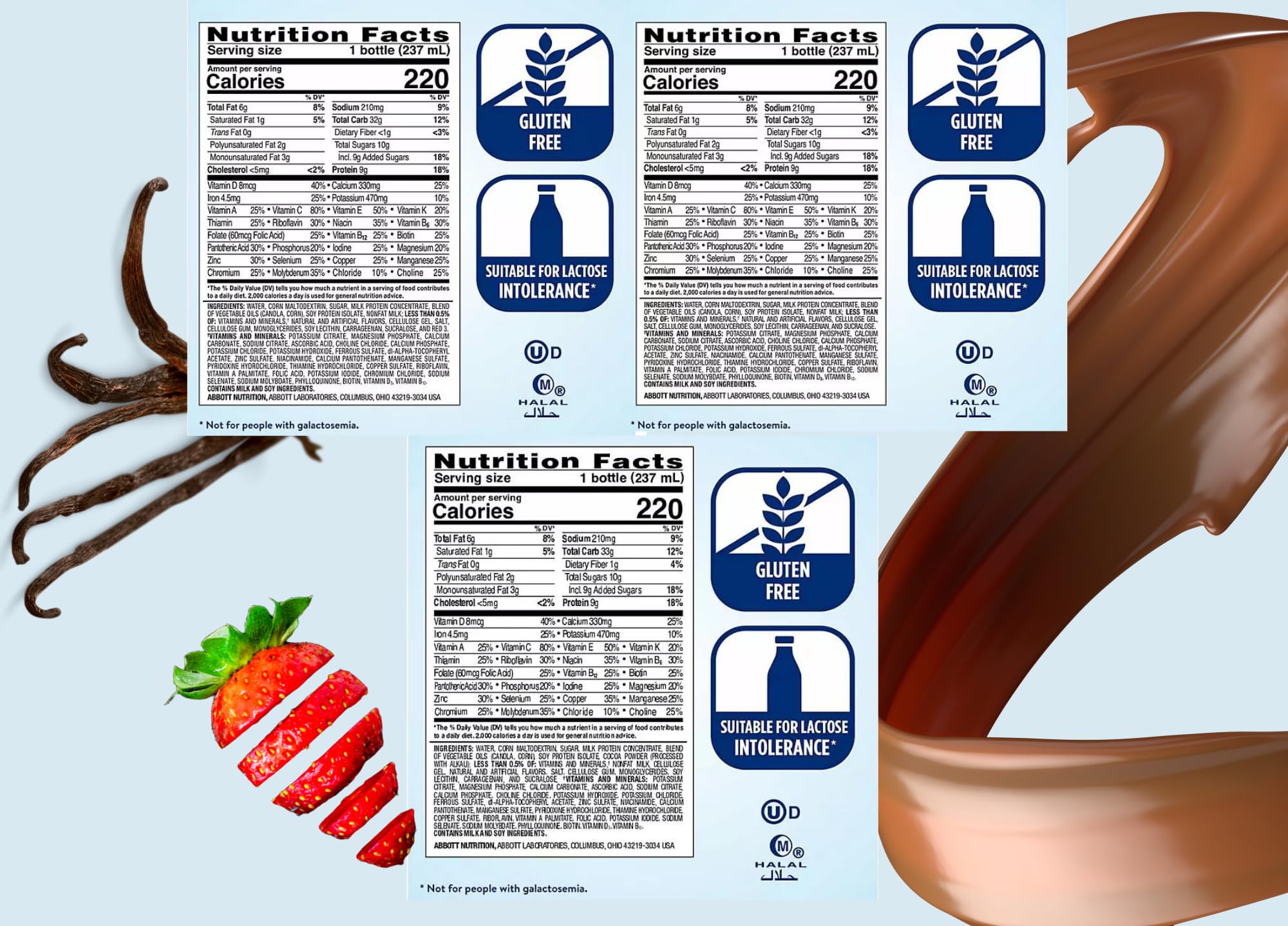 Ensure Original Nutrition Shakes Variety Pack - Milk Chocolate, Vanilla & Strawberry Flavors | 6 Pack (2 of Each) | Rich in Vitamins & Minerals | Perfect for Breakfast, Post-Workout Recovery & Meal Replacement