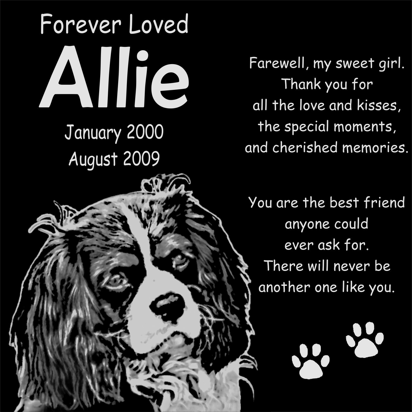 Custom Engraved Black Granite Grave Marker - 12