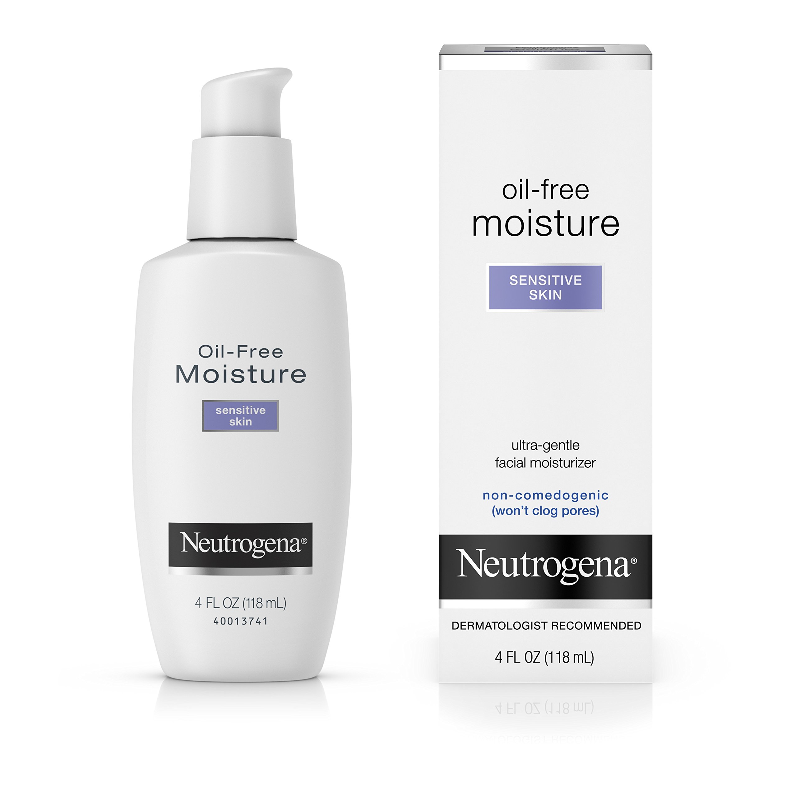 Neutrogena Oil-Free Daily Facial Moisturizer for Sensitive Skin - Fragrance-Free & Dye-Free Ultra Gentle Lightweight Lotion (4 fl oz) | Perfect for Daily Hydration & Soothing Dryness | Ideal for Sensitive Skin Care Routine & Makeup Prep
