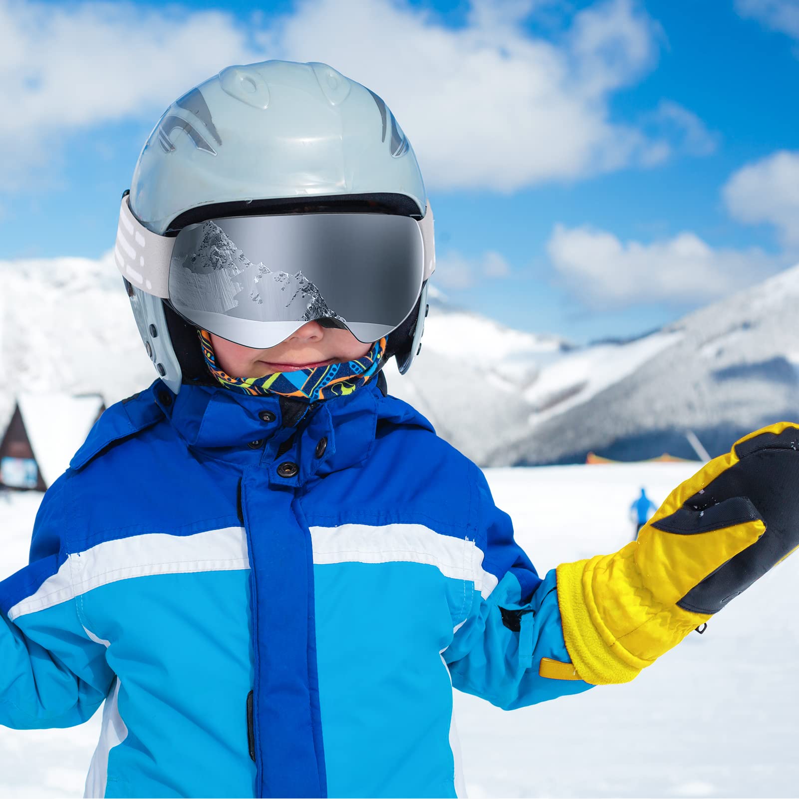 EasYoung Kids Ski Goggles for Boys & Girls Age 3-14 - Anti-Fog UV Protection Snowboard Goggles for Winter Sports & Outdoor Activities
