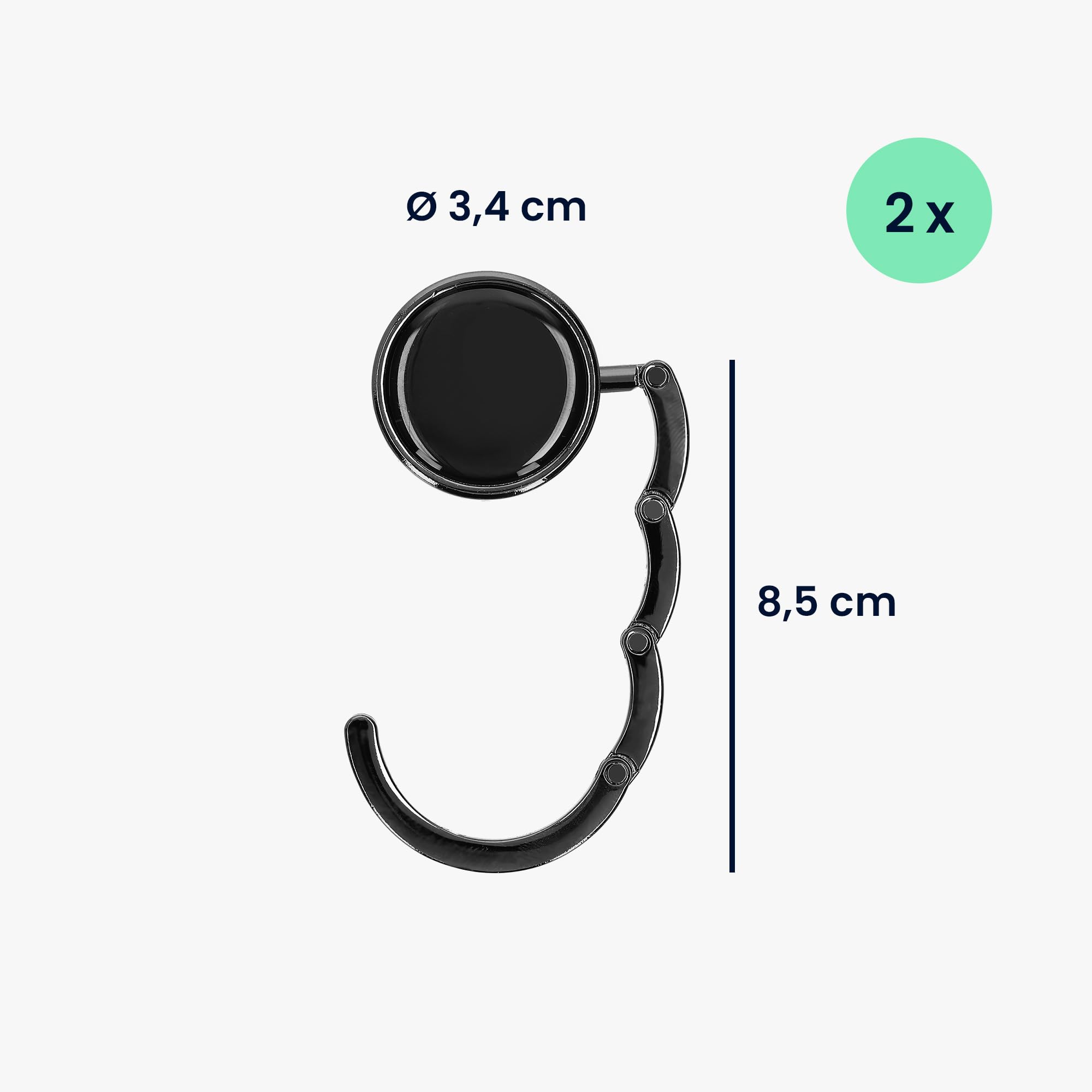 kwmobile Purse Hanger for Table (Set of 2) - Foldable Handbag Hook - Portable Purse Holder for Restaurants, Bars & Travel - Durable Table Bag Hook for Women's Purses & Totes