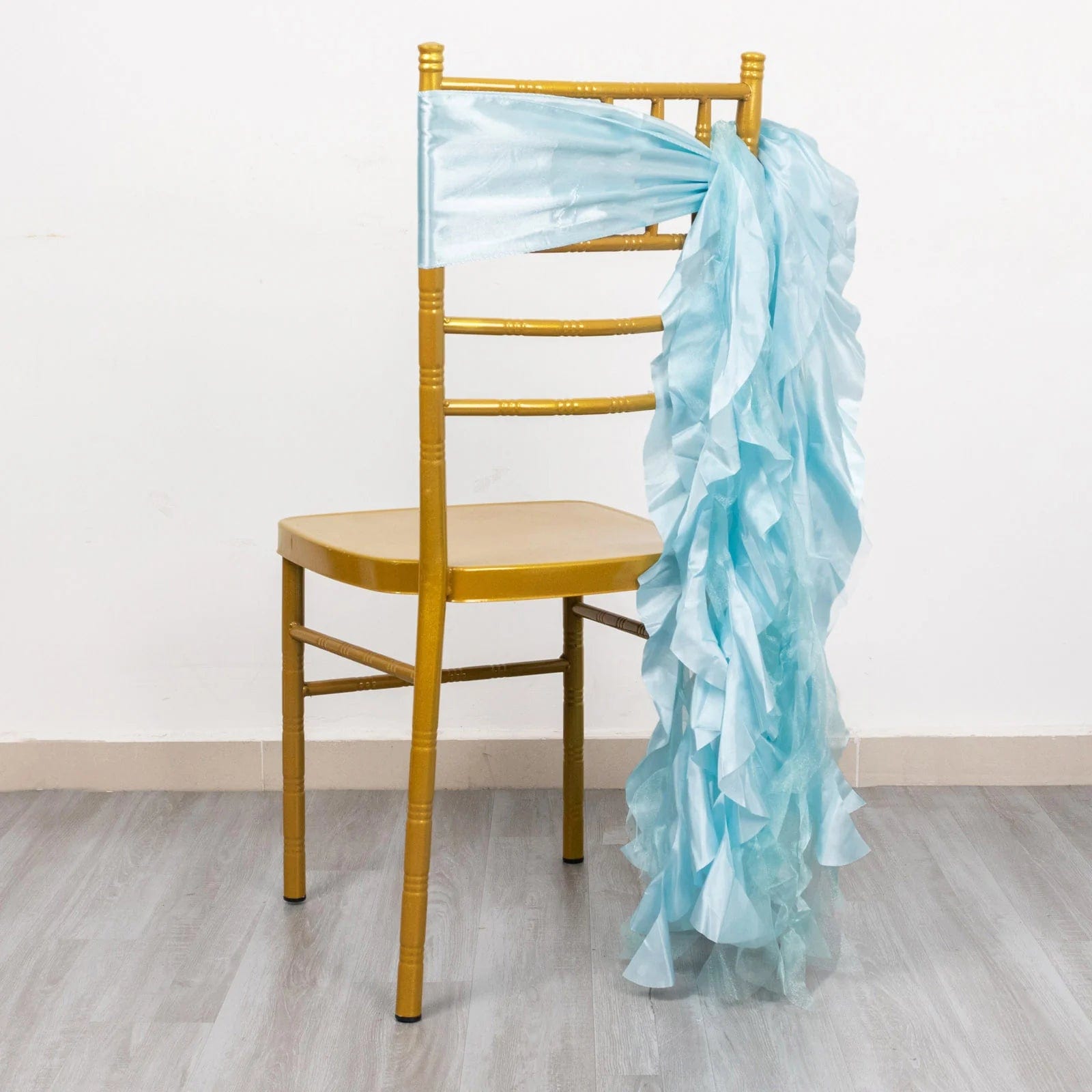 5 Pack Curly Willow Chiffon Satin Chair Sashes - Elegant Wedding Decor, Bridal Shower & Party Chair Ribbons for Banquet, Reception, and Special Events