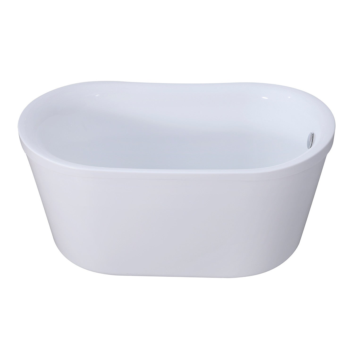 Aqua Eden VTDE513026BA 51 Inch Acrylic Oval Double Slipper Freestanding Bathtub with Drain - Glossy White - Luxury Soaking Tub for Spa-Like Relaxation in Master Bathroom
