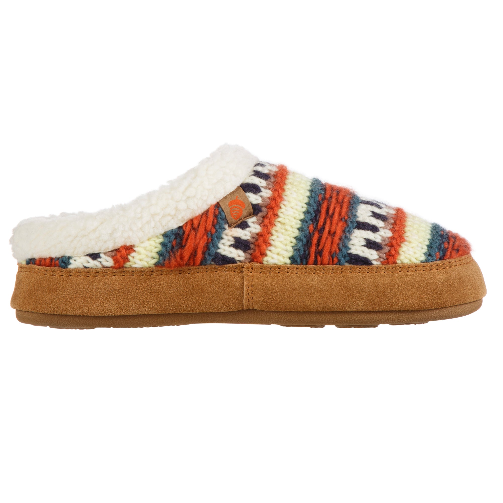 Women's Fairisle Knit Clog Slippers with Non-Slip Indoor/Outdoor Sole - Cozy House Shoes for Winter, Home, Office & Errands