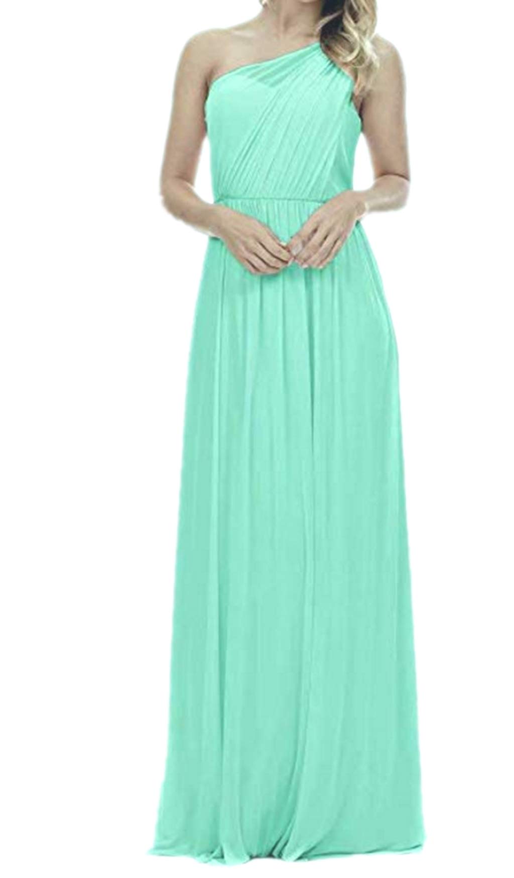 Future Girl Women's Long One Shoulder Bridesmaid Dress Asymmetric Prom Evening Gown - Elegant Formal Gown for Weddings, Parties & Special Occasions