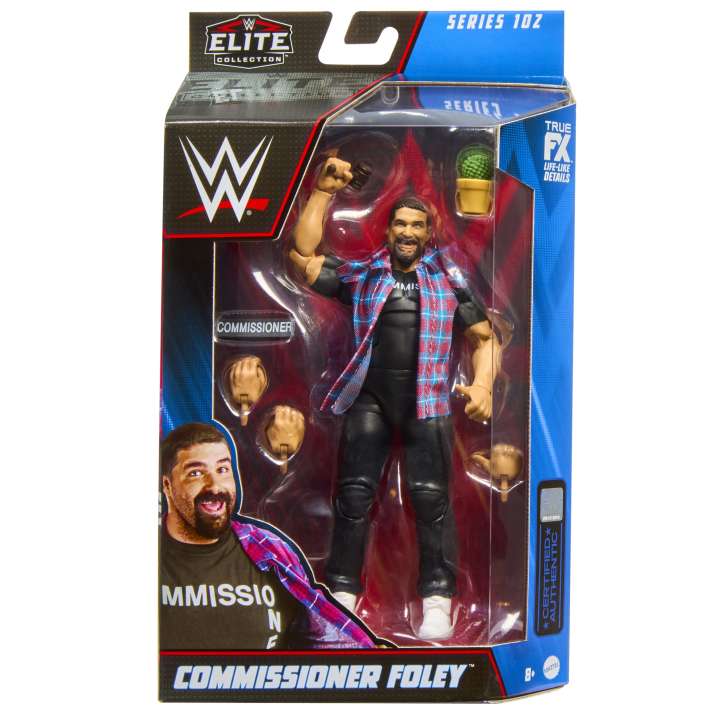 WWE Elite Commissioner Foley Action Figure - Collectible Wrestling Toy for Fans & Kids - Perfect for Display, Play & WWE Themed Parties