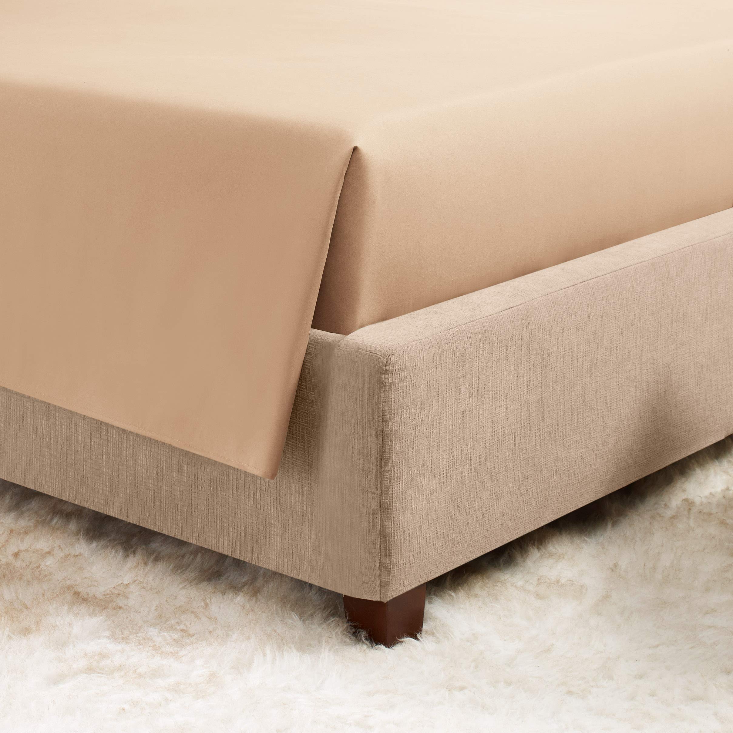 Empyrean California King Sheet Set - 4 PC Ultra Soft Double Brushed Microfiber Bed Sheets in Taupe Sand | Hotel Luxury Deep Pocket Fitted Sheet with 4 Corner Elastic Straps | Perfect for Master Bedroom, Guest Room & Vacation Homes