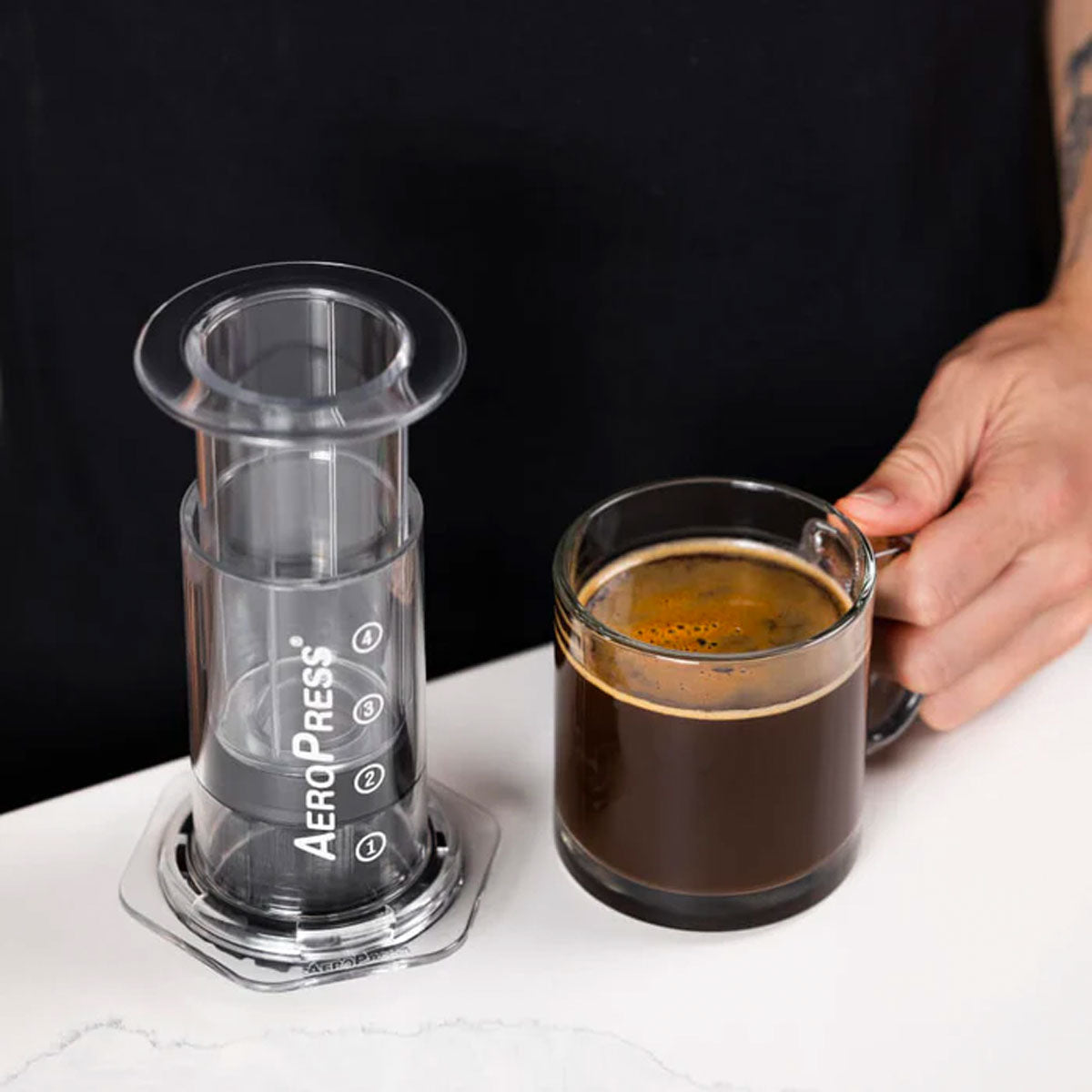 AeroPress Coffee and Espresso Maker - Portable Travel Coffee Press for Home, Camping & Office - BPA-Free Clear Design for Perfect Brew Every Time