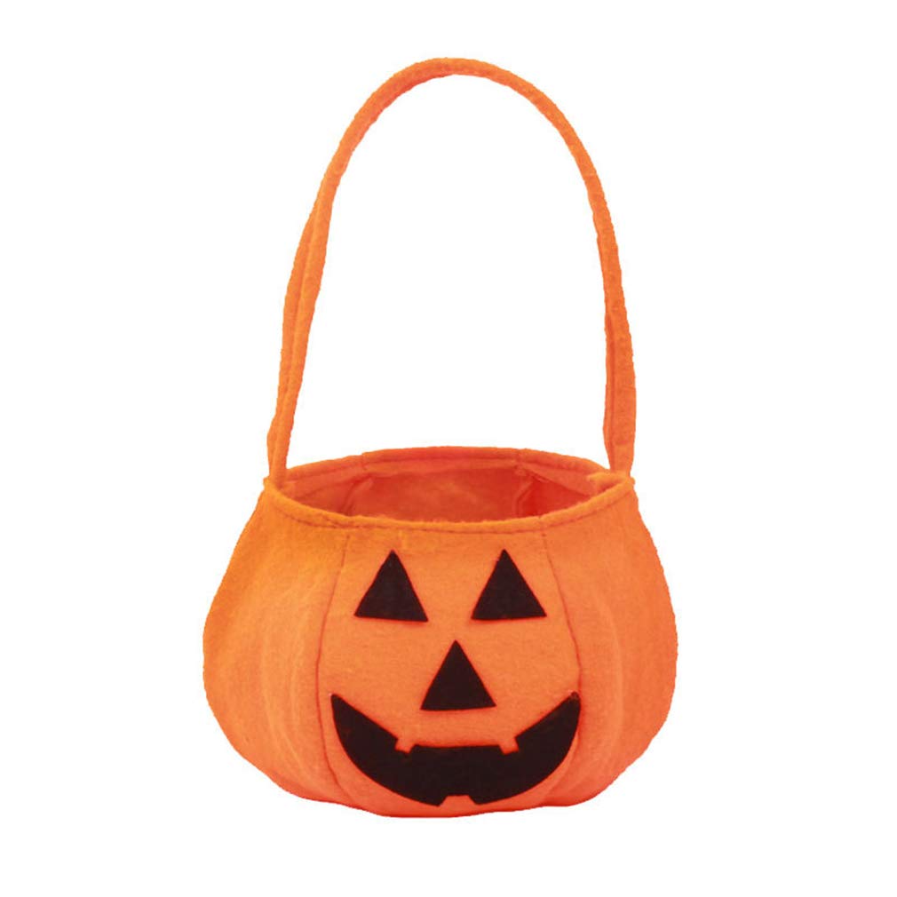 EssenceDelight Halloween Pumpkin Candy Bags with Handles - Trick or Treat Felt Bags for Kids & Adults - Perfect for Halloween Parties, School Events & Neighborhood Trick-or-Treating