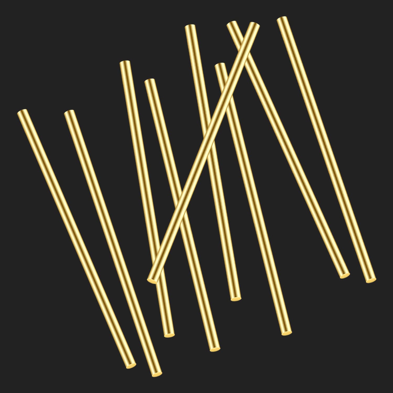 DYWISHKEY 20-Pack 5/32 Inch Brass Rods - Premium Brass Round Stock Lathe Bar for DIY Crafts, Model Building & Jewelry Making (3.94