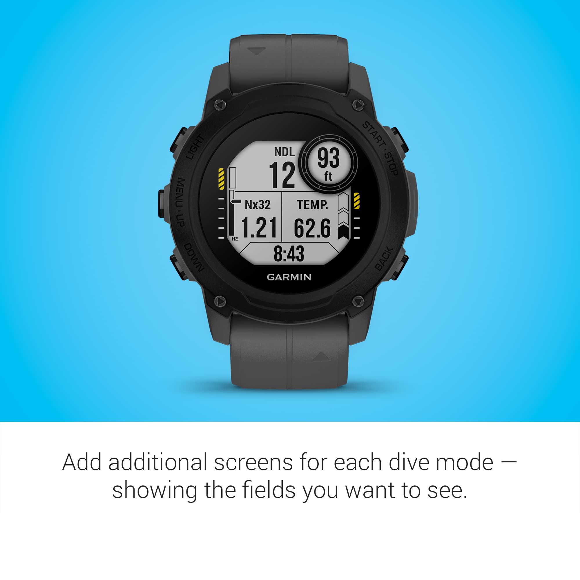 Garmin Descent G1 Dive Computer - Rugged Underwater GPS Watch with Multiple Dive Modes & Activity Tracking - Slate Gray - Perfect for Scuba Diving, Snorkeling & Water Sports