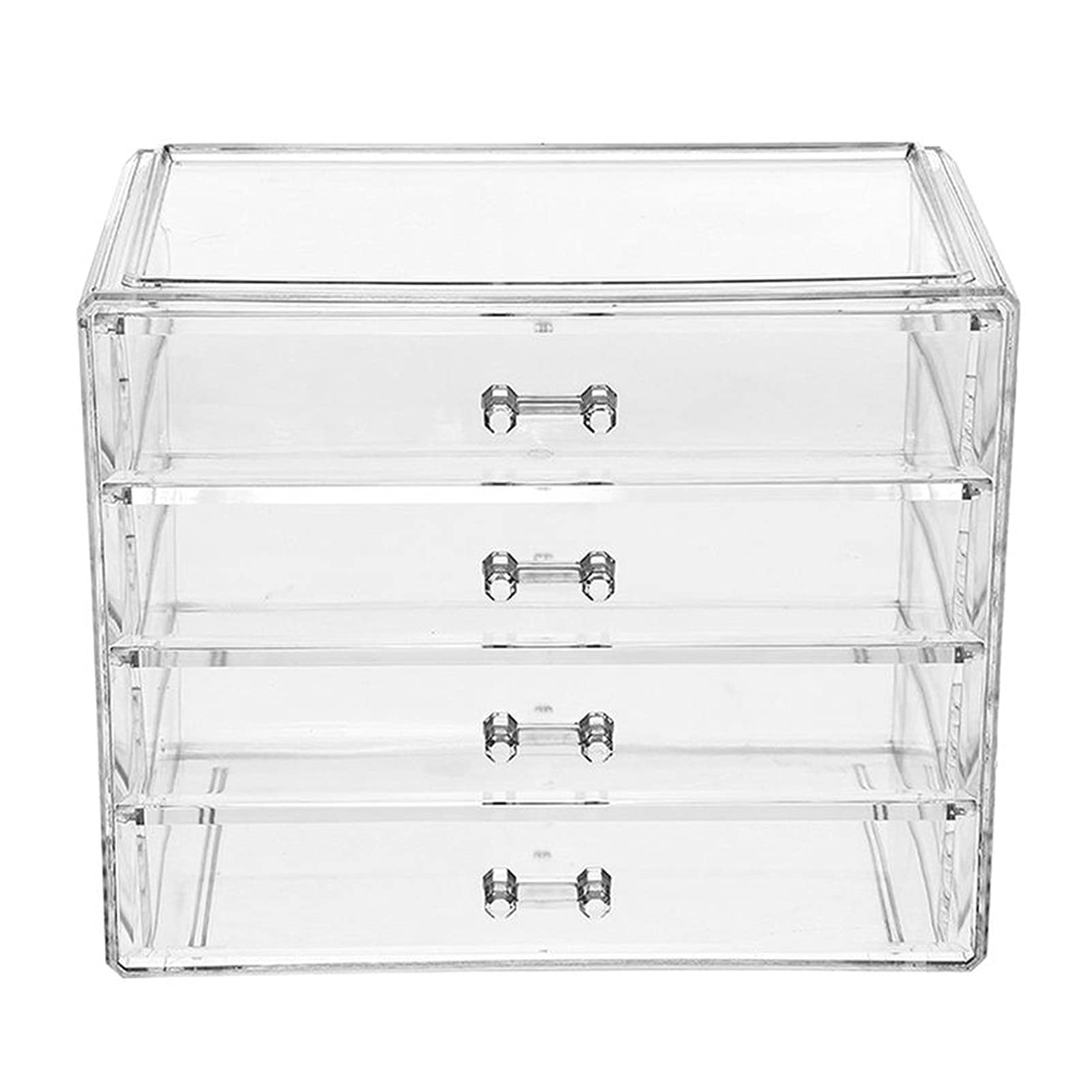 YINGHUA Large Acrylic Makeup Organizer with 4 Drawers - Transparent Cosmetic Storage Box for Makeup Brushes, Lipsticks & Skincare - Perfect for Vanity, Bathroom & Bedroom Organization