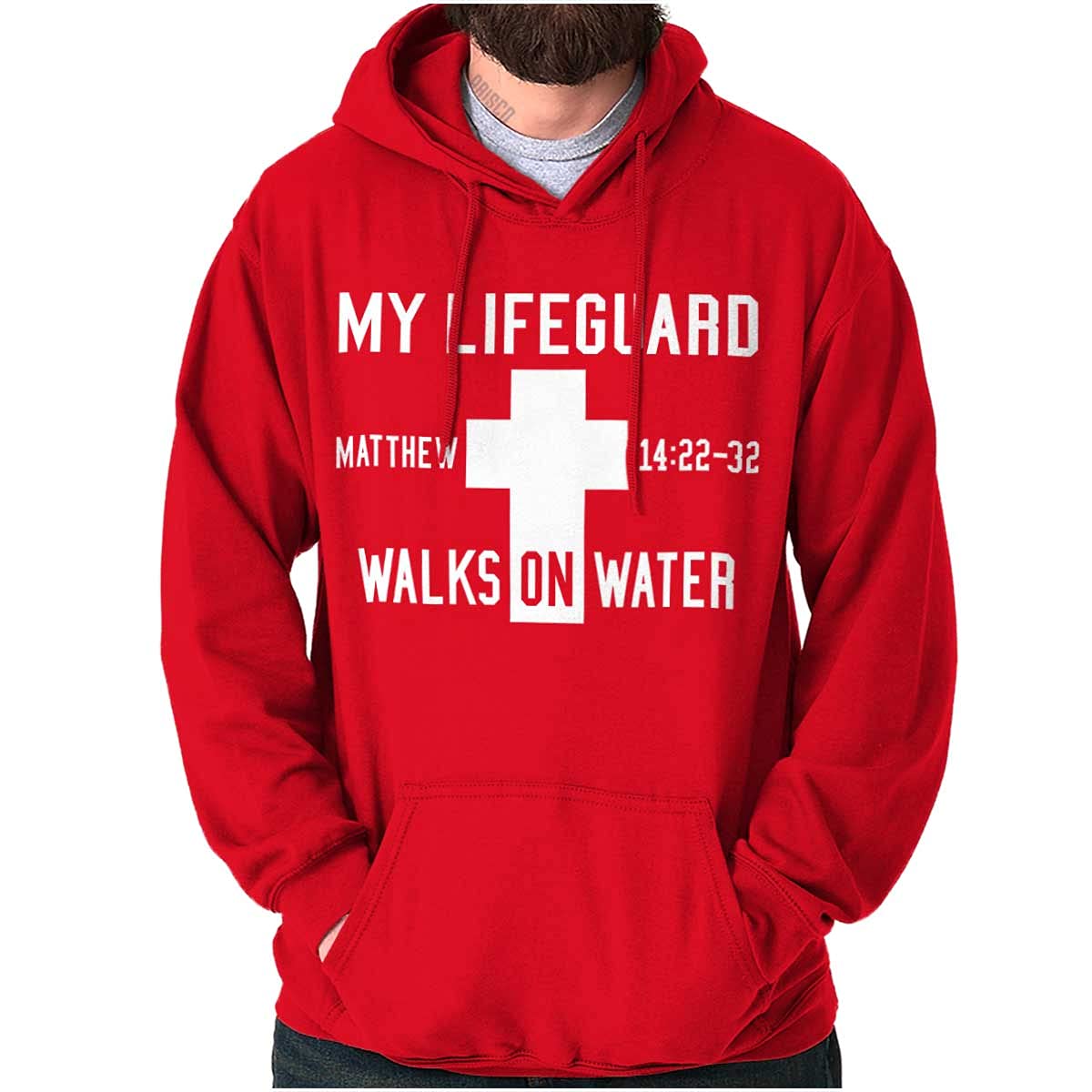 Biblical Walks on Water Hoodie - Christian Faith Apparel for Men & Women | Unisex Pullover Sweatshirt for Church, Bible Study & Daily Wear