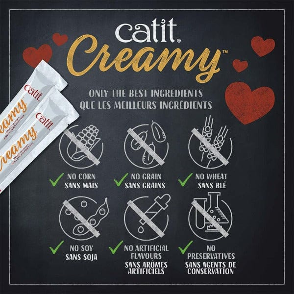 Catit Creamy Lickable Cat Treats - Assorted Multipack for Adult & Senior Cats - Delicious Wet Snack for Hydration & Bonding - Perfect for Training, Rewards & Mealtime Toppers
