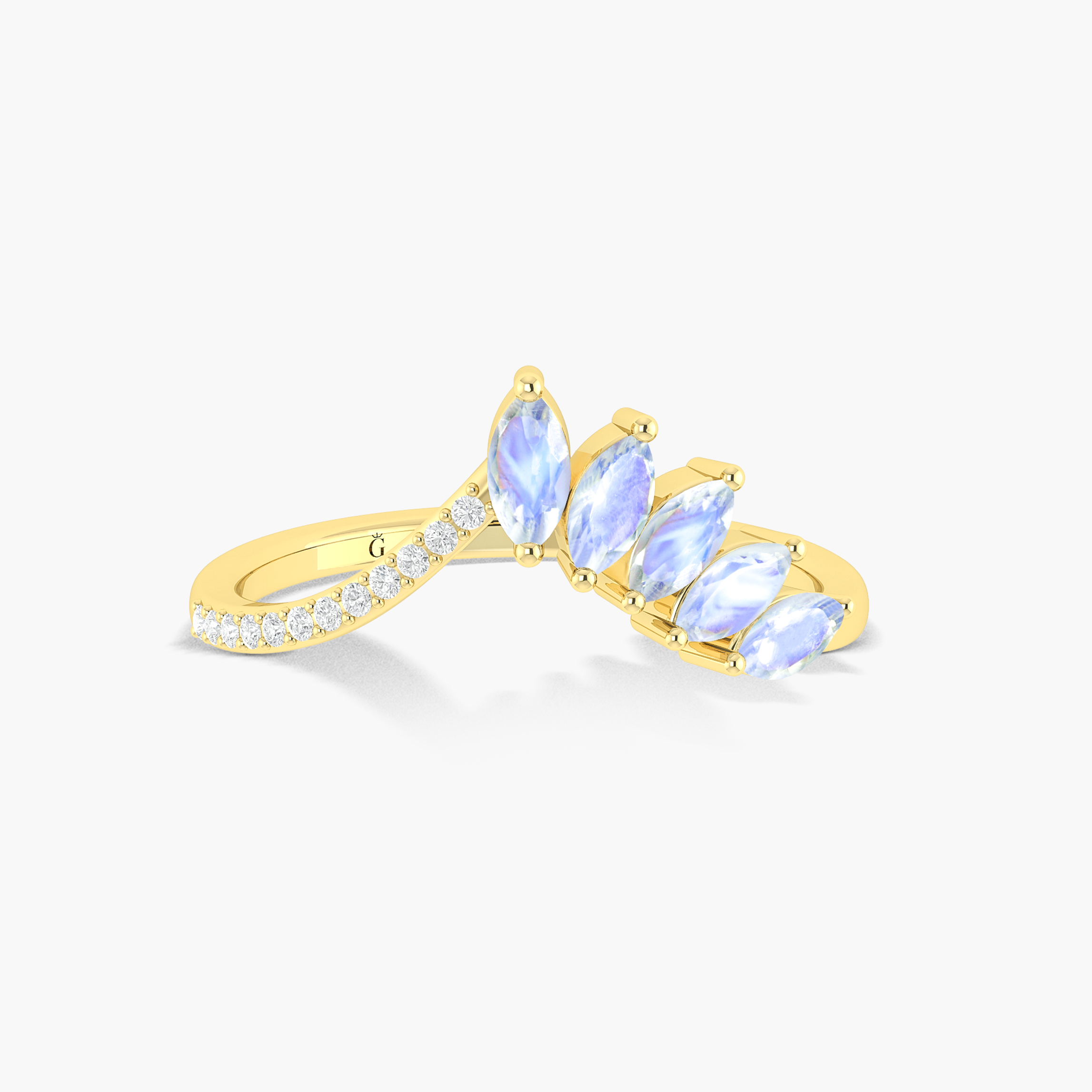 Vintage White Rainbow Moonstone Wedding Ring - Elegant Bridal Jewelry for Engagement, Anniversary & Special Occasions