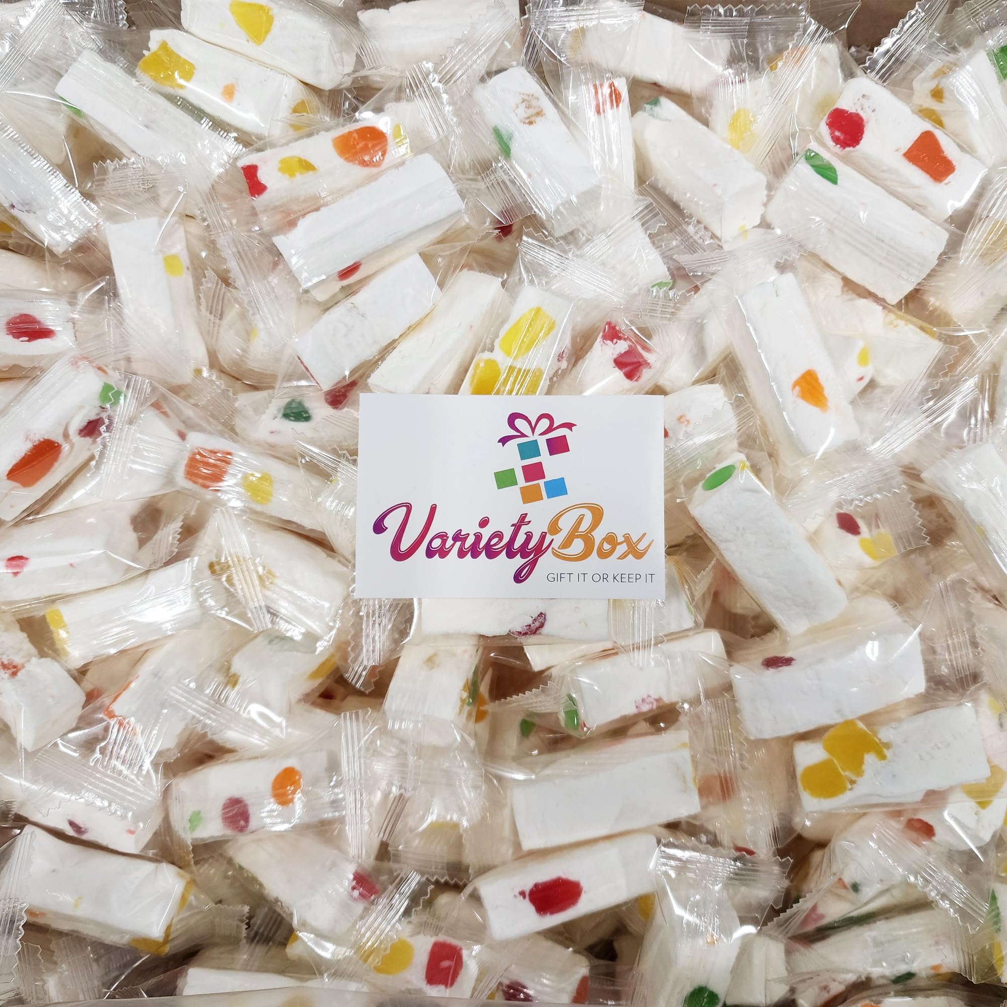 Italian Jujube Nougat Candy - Individually Wrapped Soft Chewy Nougat with Fruity Jelly Beans, Variety Box (2 lbs) | Gourmet Candy Gift, Party Favors, Office Snacks & Dessert Treats