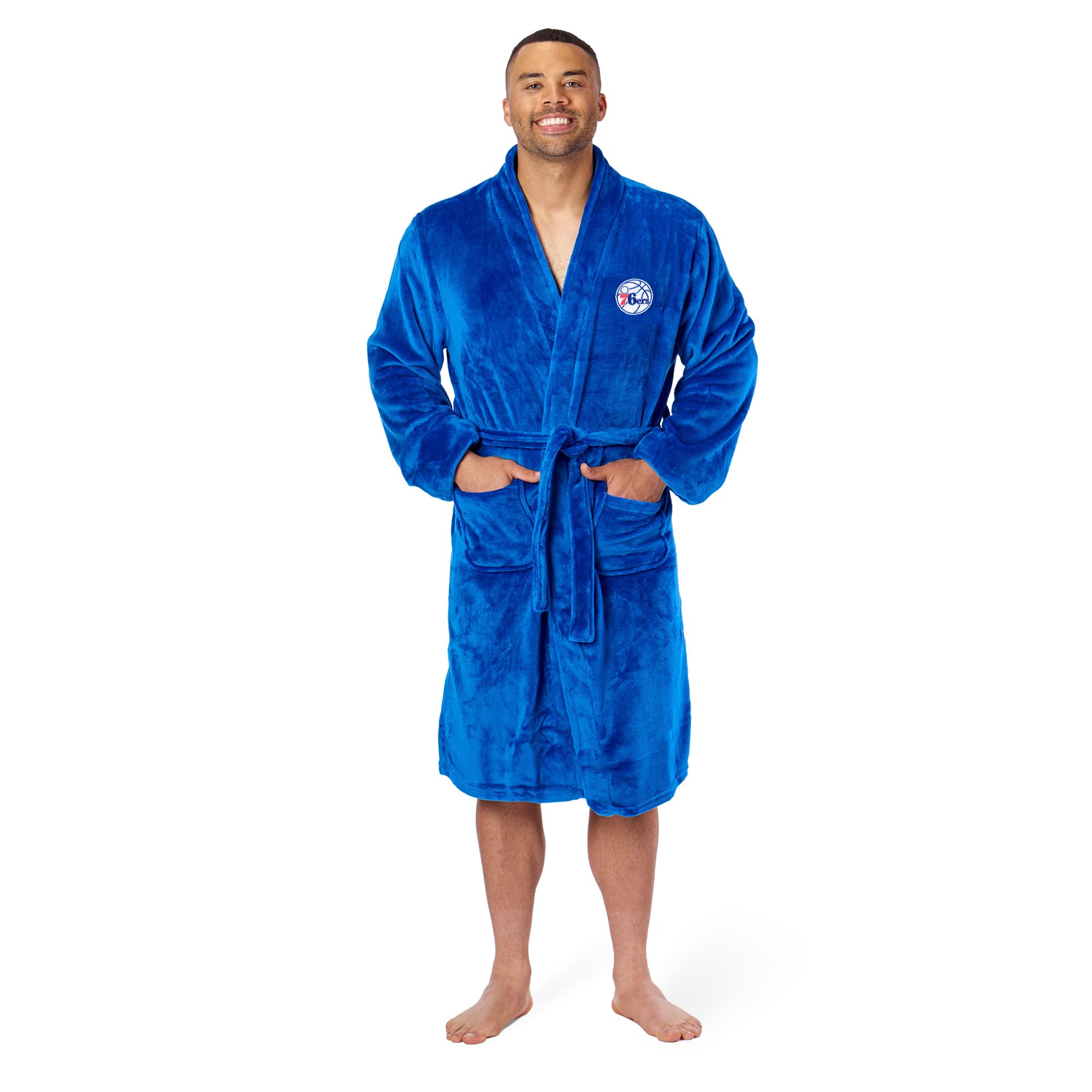 Premium NBA Silk Touch Bath Robe for Men - Soft & Luxurious Large/X-Large Size - Perfect for Spa, Lounging & Post-Shower Comfort