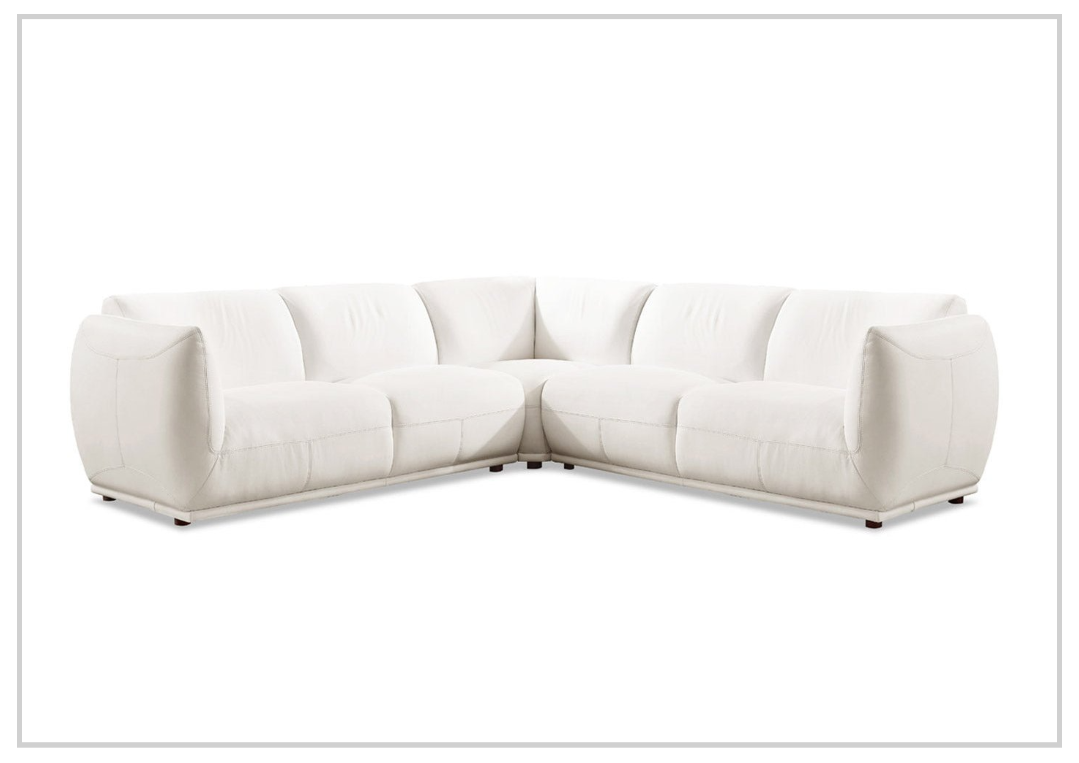 Hydeline Moon 3-Piece L-Shaped Leather Sectional Sofa Set - Modern Reclining Couch for Living Room, Home Theater & Office Lounge (Brown)