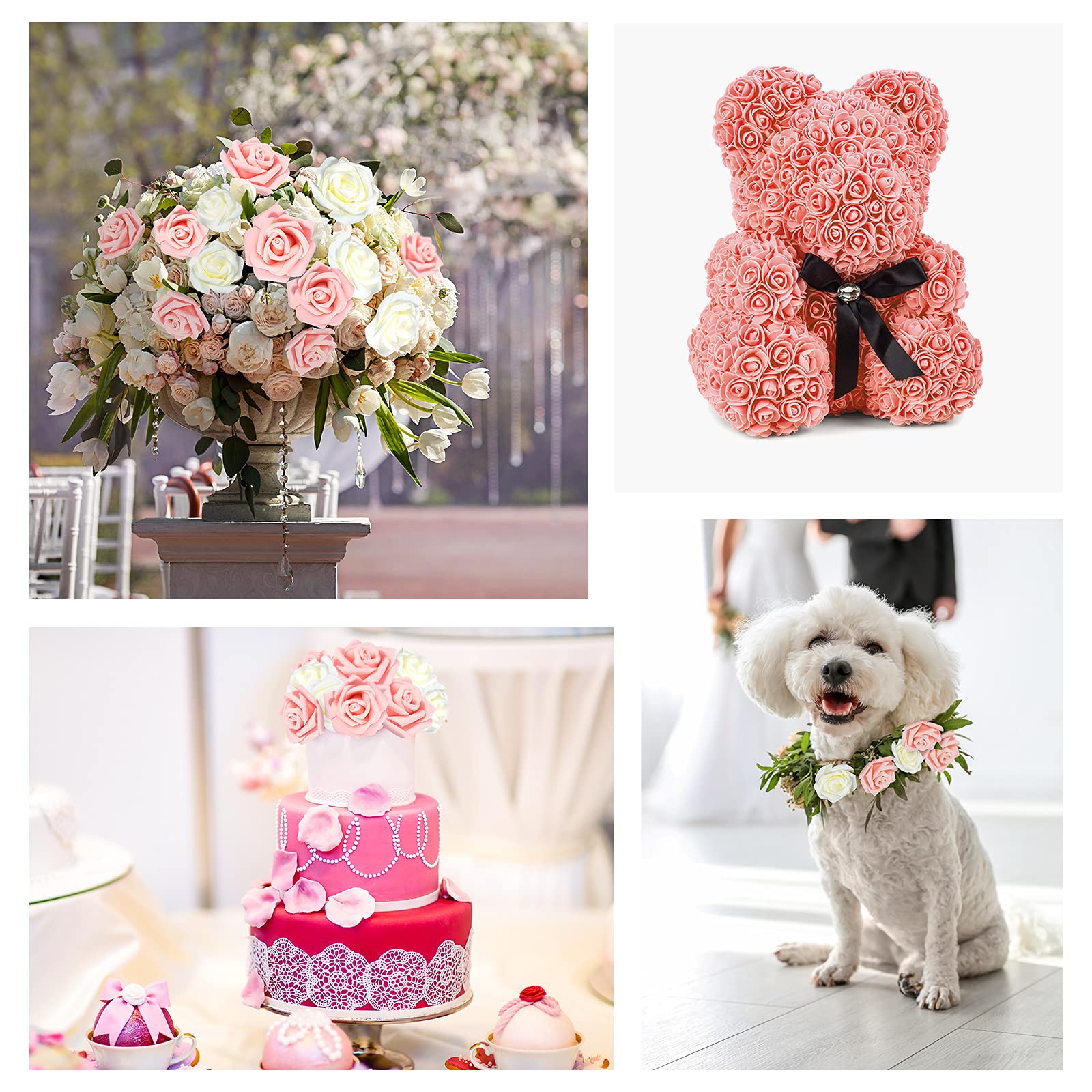 140Pcs Valentine's Day Artificial Foam Roses - 3 Inch Stemless Rose Flower Heads for Wedding Decorations, DIY Crafts, Centerpieces, Party & Home Decor (Red) - Perfect for Romantic Proposals, Anniversary Gifts & Table Settings