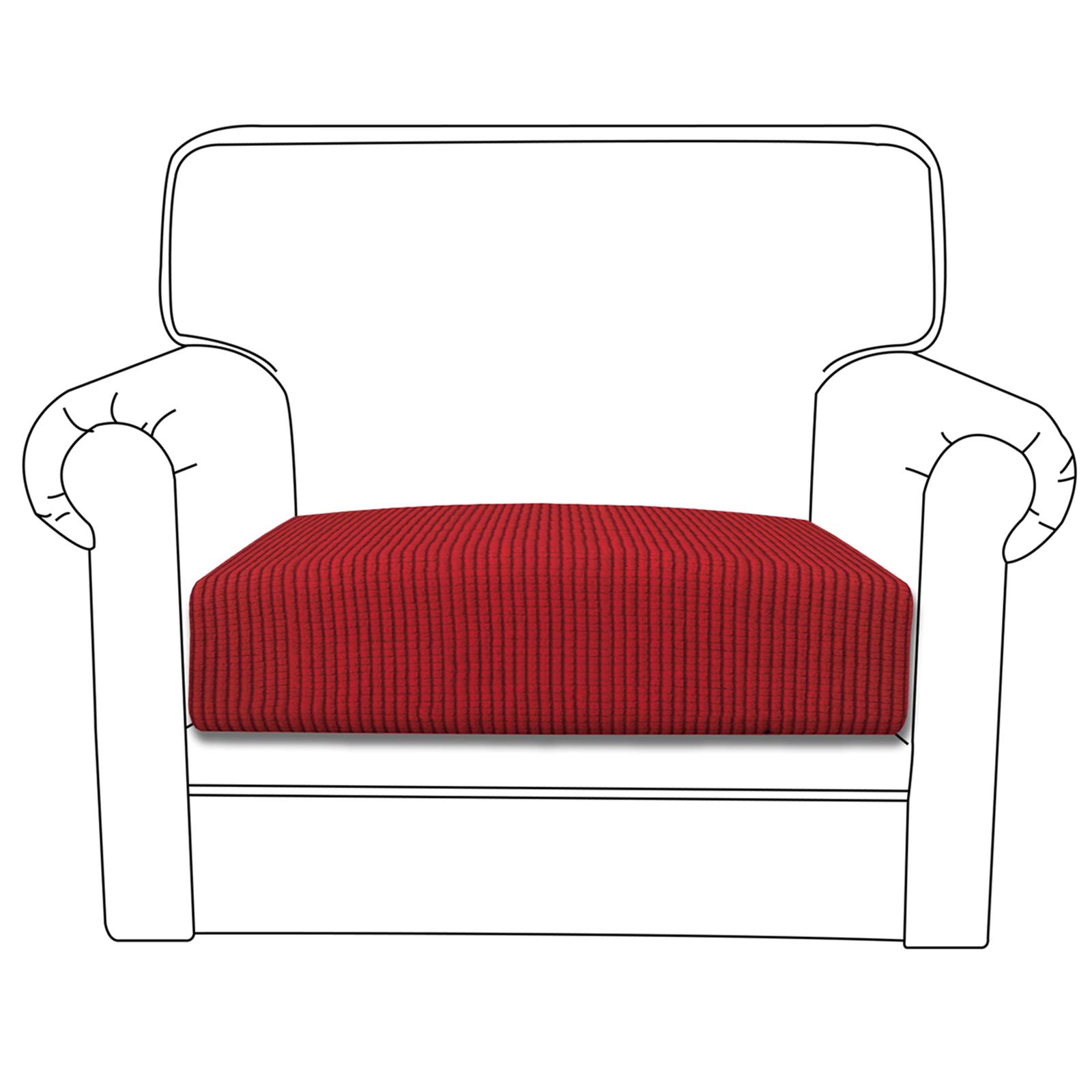Stretch Sofa Slipcover - Elastic Chair Cushion Cover with Soft Flexibility, Furniture Protector for Living Room (Christmas Red) | Perfect for Home Decor, Holiday Gatherings & Daily Comfort