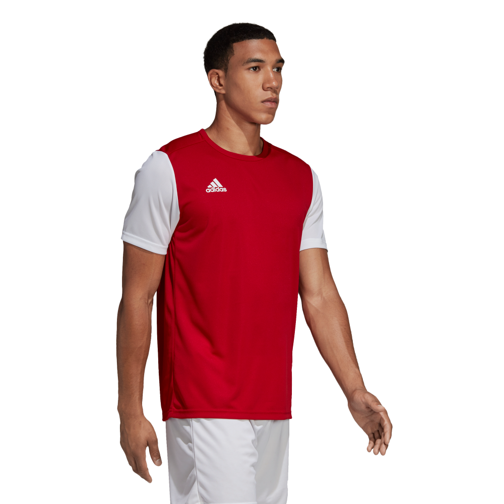 Adidas Youth Estro 19 Soccer Jersey - Red & White Team Uniform for Boys & Girls - Perfect for Youth Soccer Games, Training & Team Sports