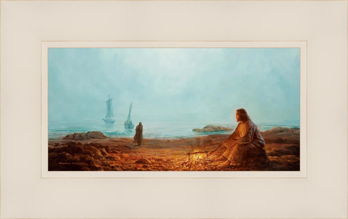 By The Shore By Yongsung Kim - Beautiful Coastal Wall Art for Beach House Decor, Living Room & Bedroom - Ocean Sunset Painting for Home & Office