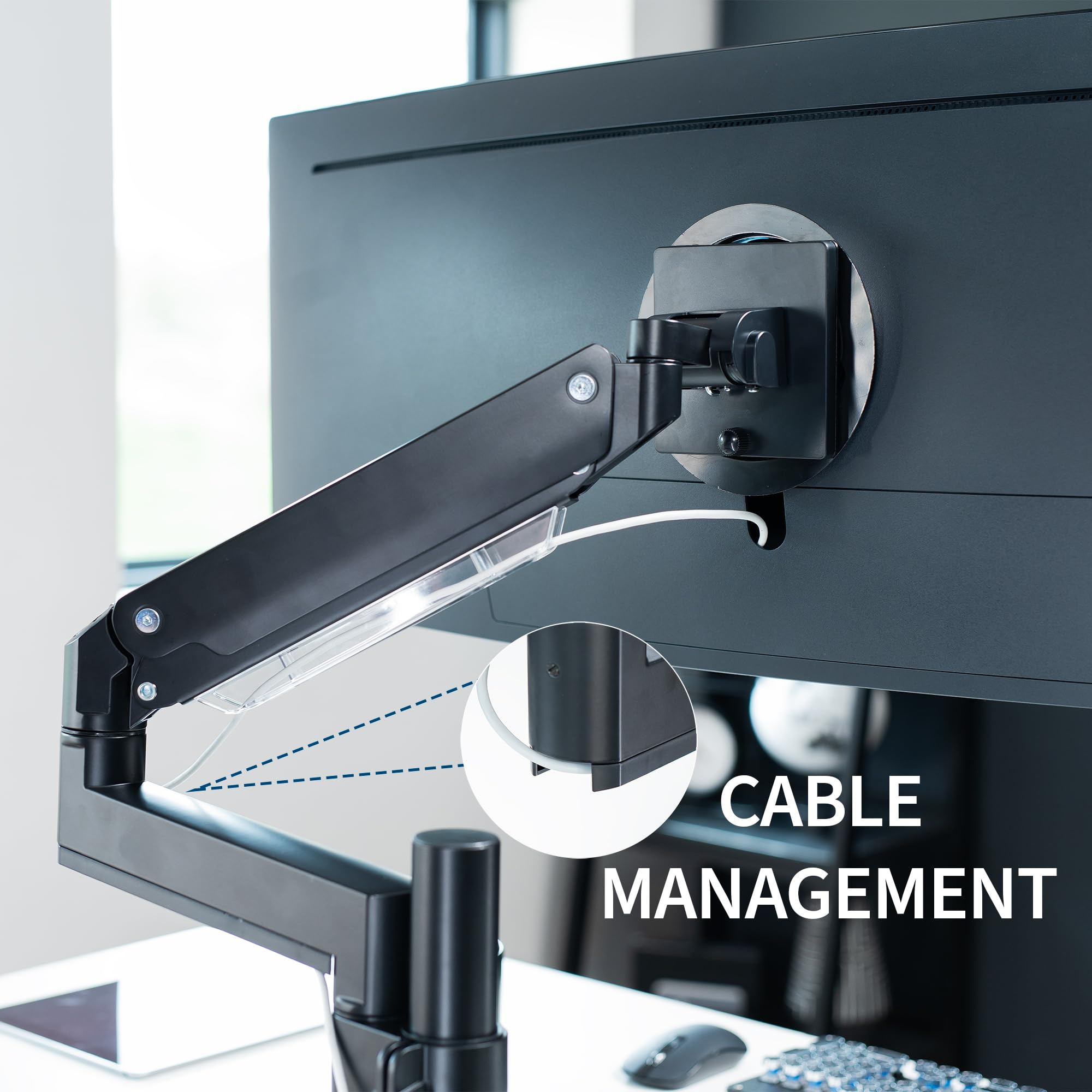 Premium Aluminum Tall Extended Monitor Arm for Ultrawide Monitors up to 49