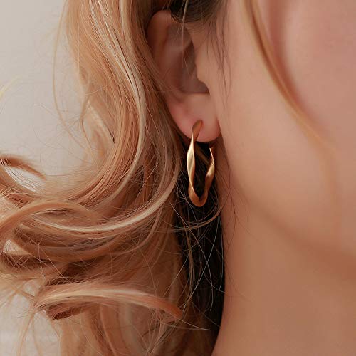 Shegirl 14K Gold Half Hoop Earrings - Delicate Distorted Stud Dangle Drop Threader Earrings for Women | Trendy Fashion Jewelry Gift for Her | Perfect for Parties, Weddings & Everyday Wear