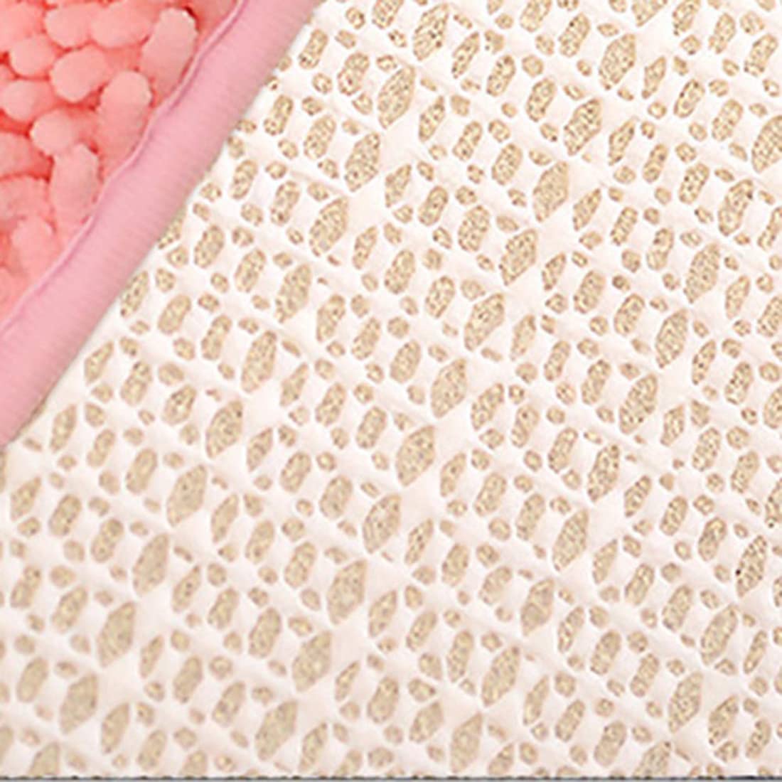 **Soft Absorbent Plush Chenille Bath Rug Mat - Non-Slip Microfiber Shower Mat for Bathroom, Bathtub & Bedroom - Machine Washable, Orange, 16