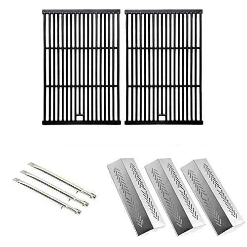 Broilmate 726454 726464 736454 736464 BBQ Gas Grill Repair Kit - 3 Stainless Steel Burners, Heat Plates & Cast Iron Cooking Grates - Perfect for Outdoor Grilling & Backyard BBQs