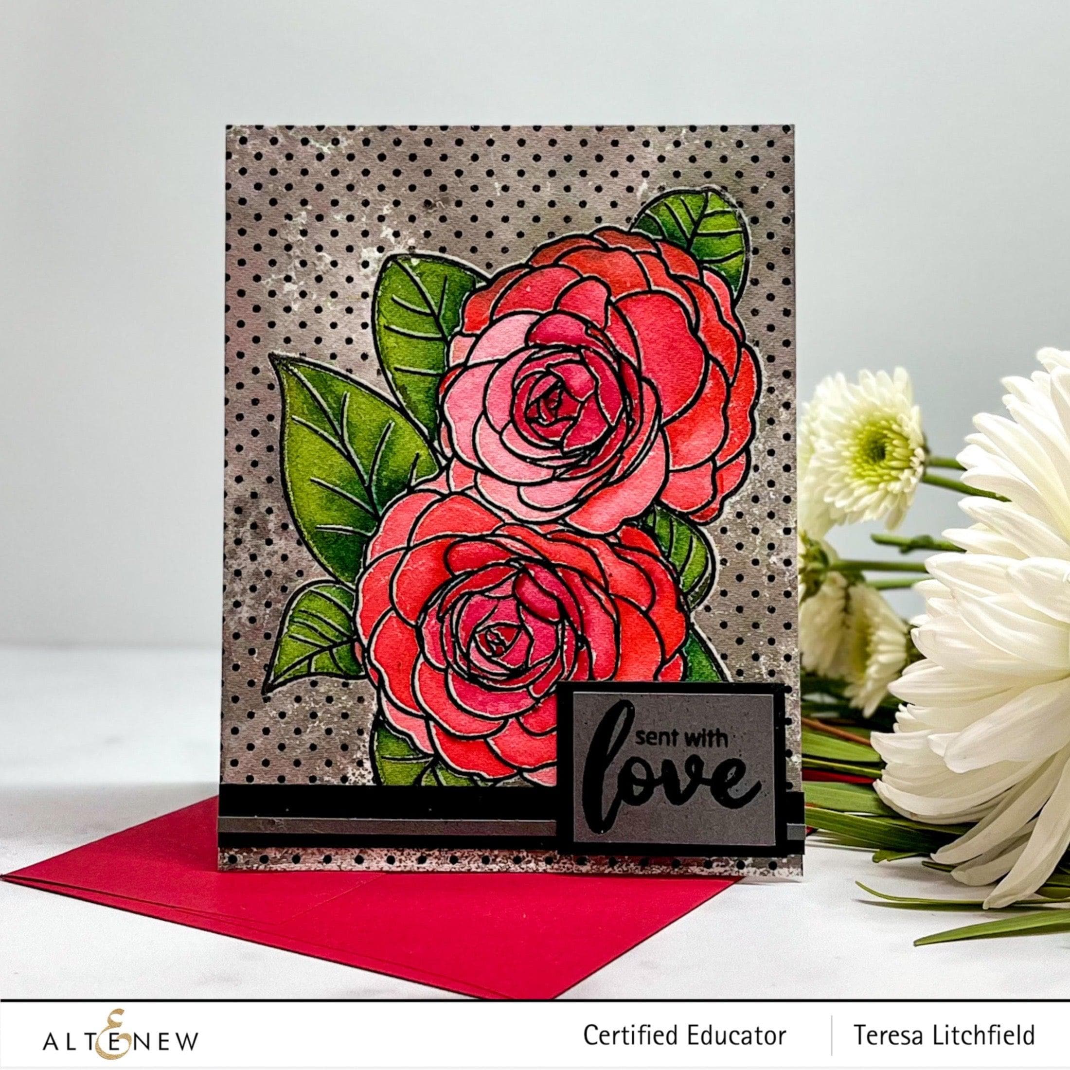 Camellia Waterhouse Outline Stamp Set for Painting Flowers - DIY Floral Art, Scrapbooking & Card Making