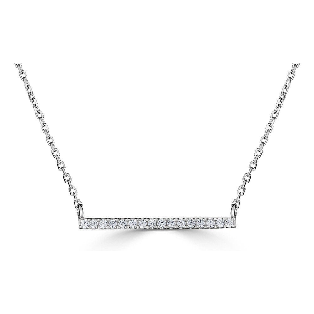 14K Gold 0.08 CTW Diamond Horizontal Bar Necklace for Women - Elegant Layering Piece for Everyday Wear & Special Occasions