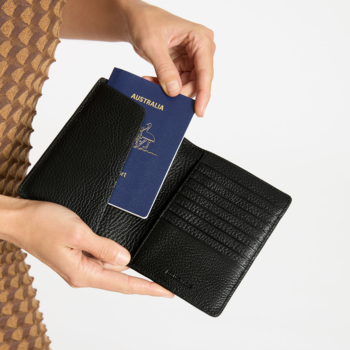 Black RFID Blocking Passport Holder for Travel - Secure & Slim Wallet for Airports, Hotels & International Trips