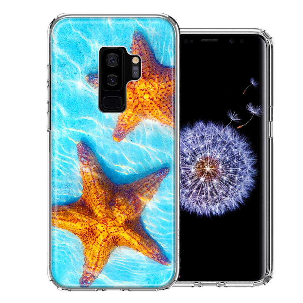 Samsung Galaxy S9 Plus Case - Ocean Starfish Design Double Layer Protective Cover | Shockproof & Durable Phone Case for Everyday Use & Outdoor Activities