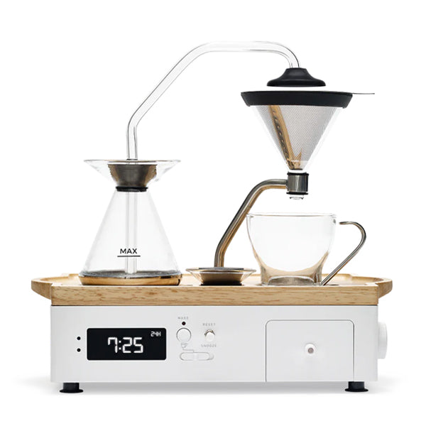 Barisieur Tea and Coffee Alarm Clock - Wake Up to Fresh Brewed Coffee or Tea - Perfect for Bedrooms, Offices, and Gifts