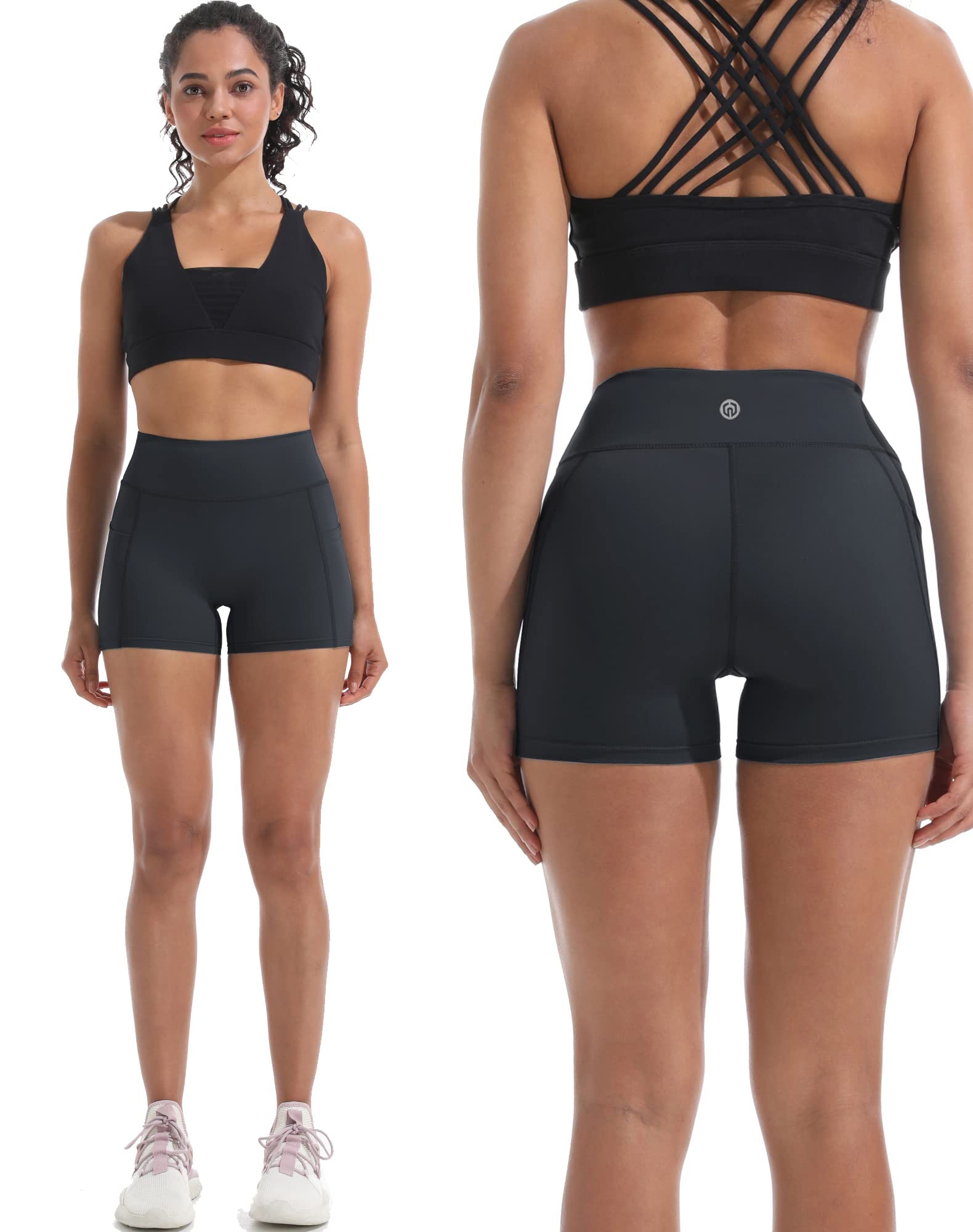 NELEUS Women's High Waist Tummy Control Workout Shorts - Athletic Running Yoga Gym Biker Shorts for Women - Perfect for Fitness, Lounge & Everyday Wear