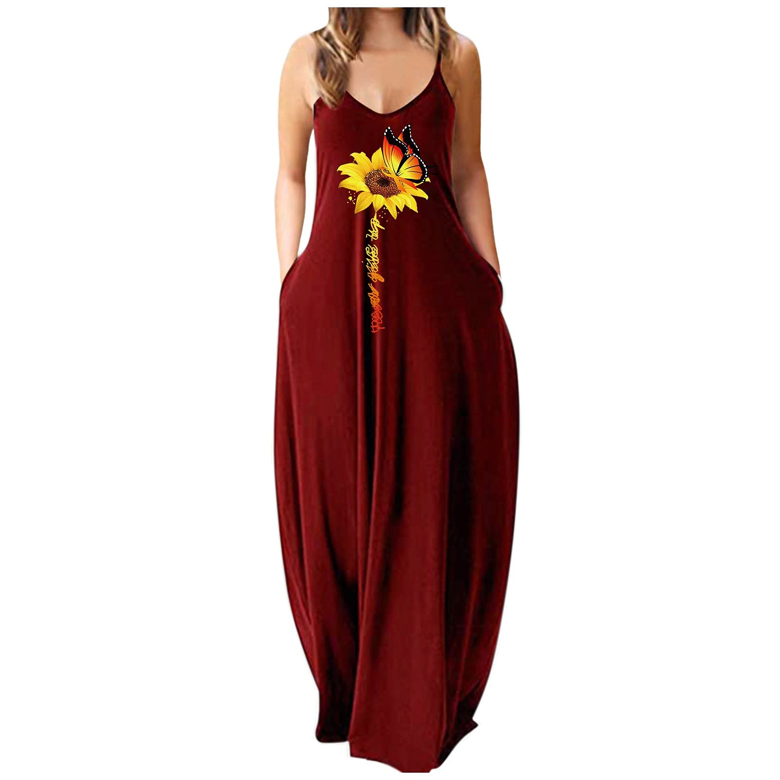 Women's Long Sleeve Tunic Maxi Dress - Floral Print Beach Cover Up, Yoga Dress & Casual Summer Outfit | Perfect for Vacations, Yoga Sessions & Boho Style