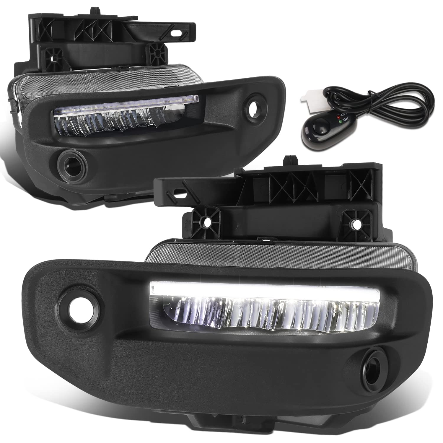 DNA MOTORING FL-ZTL-351-CH Chrome LED Light Bar Fog Lights - Clear Lens, Compatible with 2019-2022 Ram 1500 - Perfect for Off-Roading & Night Driving