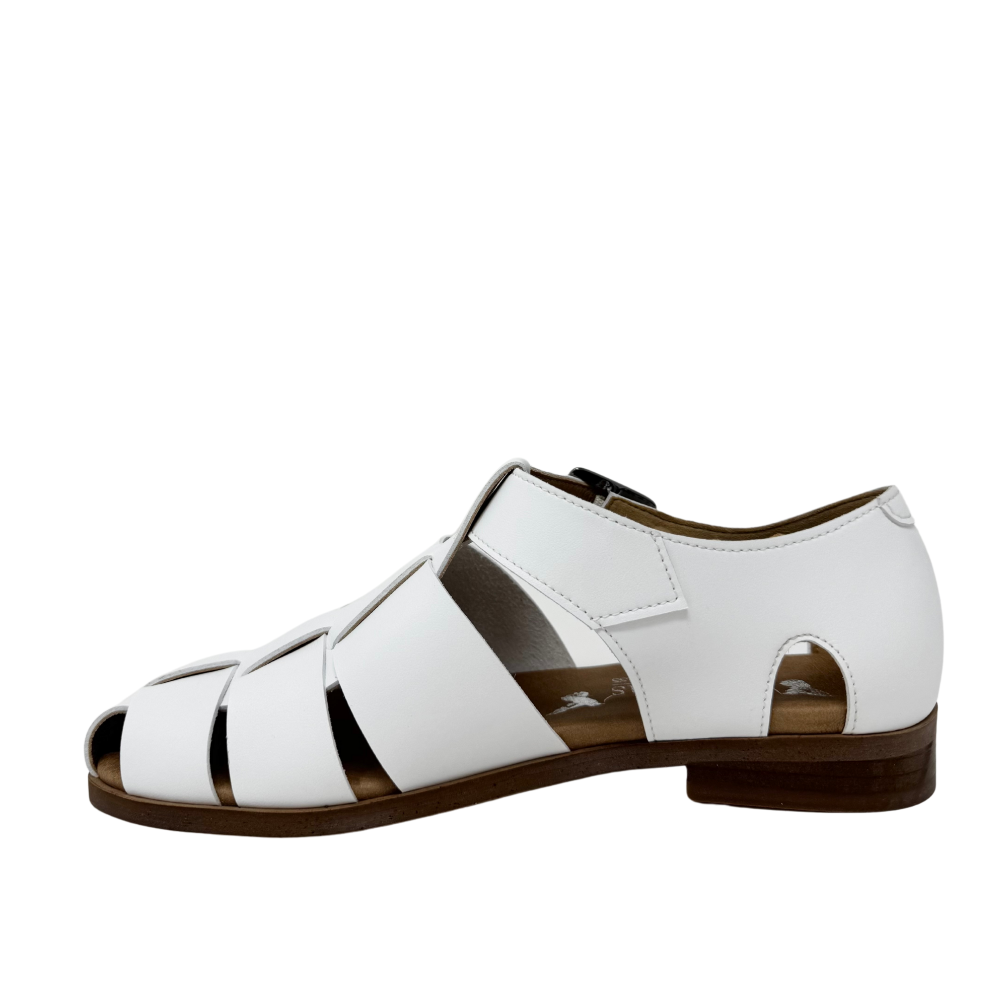 Novacas Women's White Courtney Sandal - Comfortable Leather Casual Sandals for Summer, Beach, and Everyday Wear